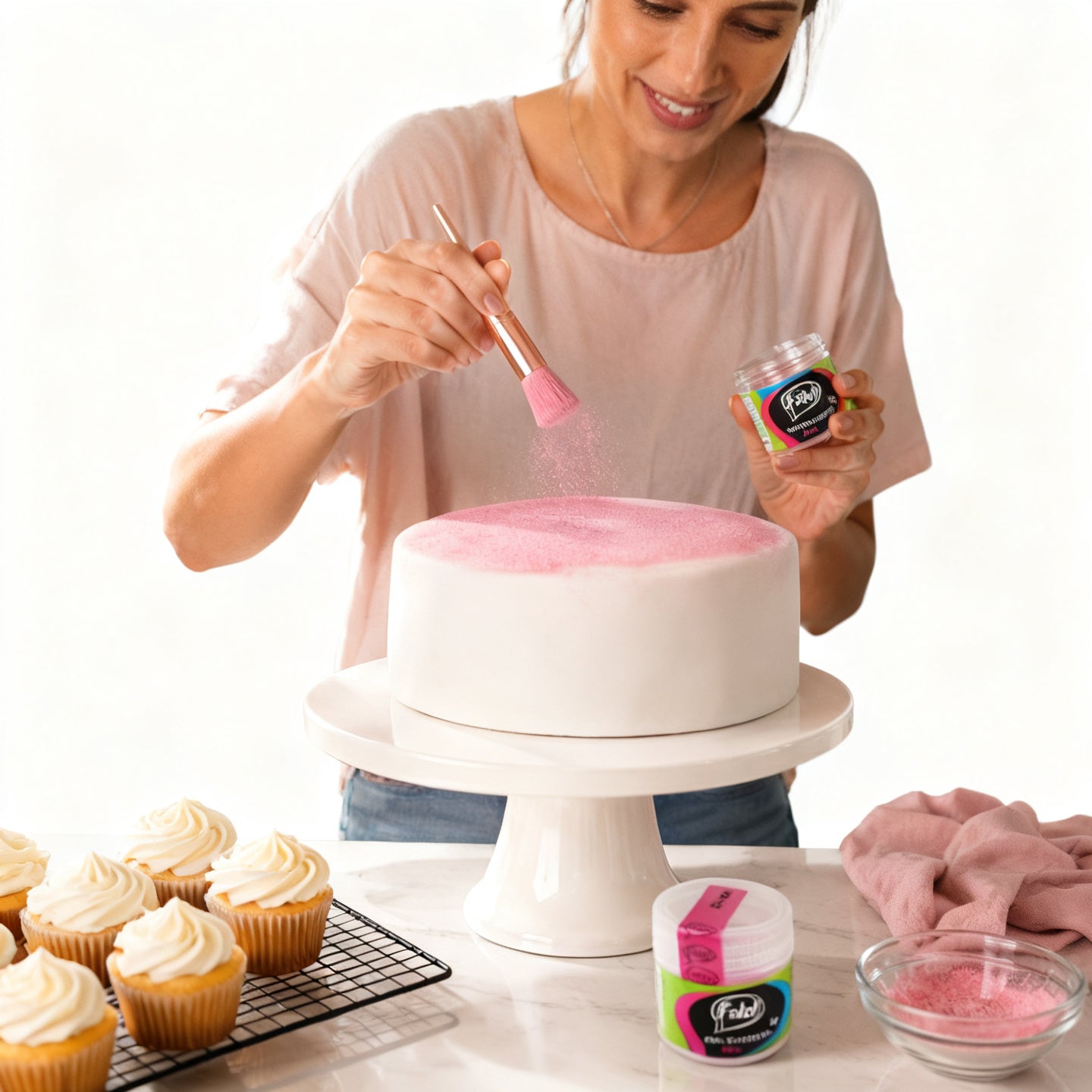 Brillo para Decoración Rosa 5g