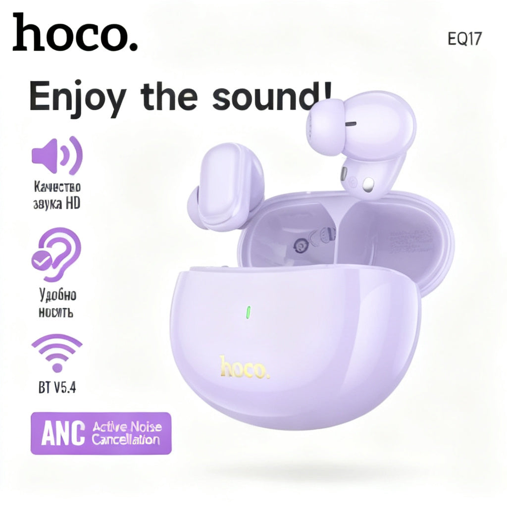 AURICULAR C/BLUETOOTH HOCO EQ17 VIOLETA