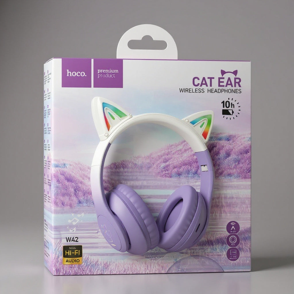 AURICULAR HOCO C/BLUETOOTH W42 VIOLETA