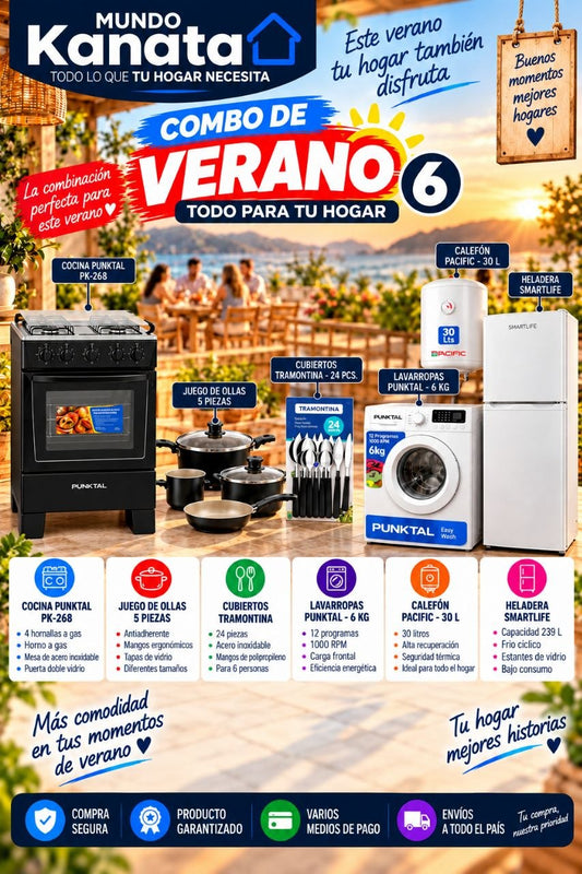 Combo de Verano 6: Cocina, Heladera y Lavarropa