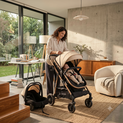 Coche de Bebé Bebesit Jumbo Beige