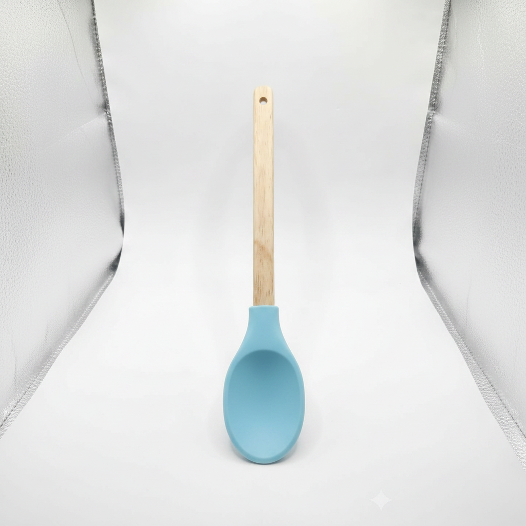 Cuchara de Silicona con Mango de Madera
