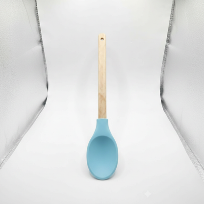 Cuchara de Silicona con Mango de Madera
