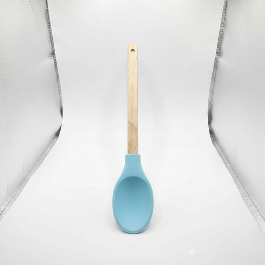 Cuchara de Silicona con Mango de Madera