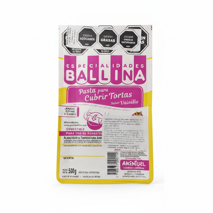Pasta Ballina para Cubrir Vainilla 500g