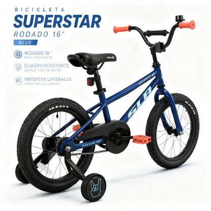 Bicicleta Superstar Rodado 16 Blue