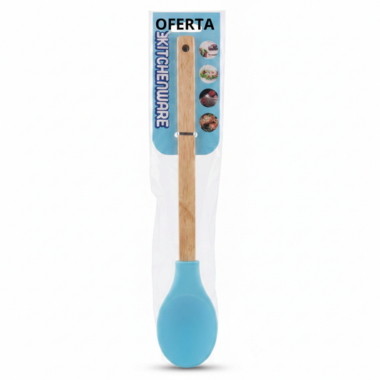 Cuchara de Silicona con Mango de Madera