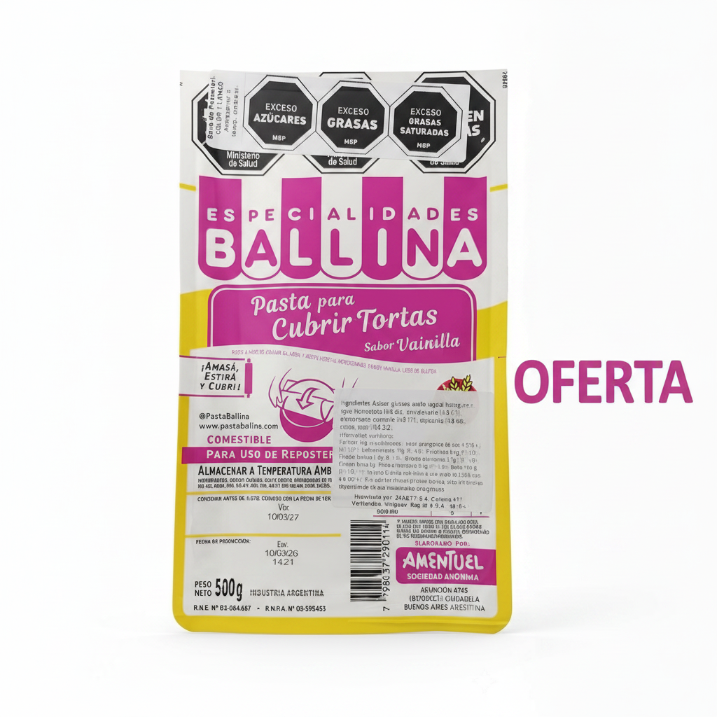 Pasta Ballina para Cubrir Vainilla 500g