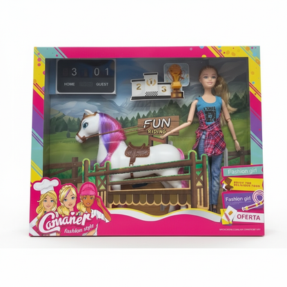 Muñeca con Caballo Camaner 098A