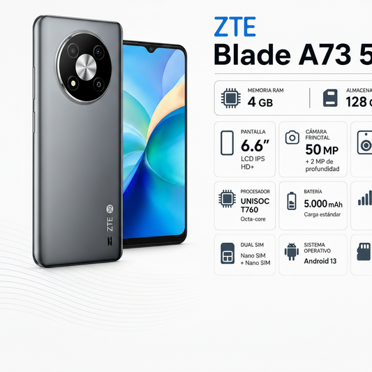 Celular ZTE A73 128 GB Gris