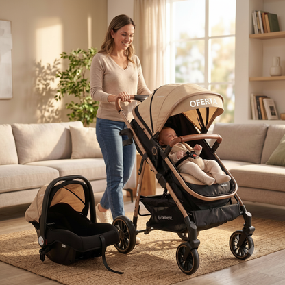 Coche de Bebé Bebesit Jumbo Beige