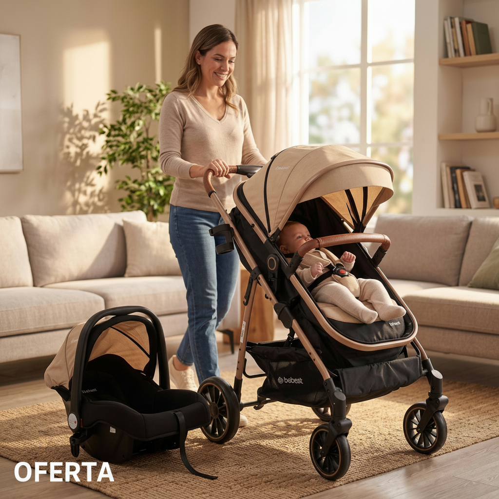 Coche de Bebé Bebesit Jumbo Beige