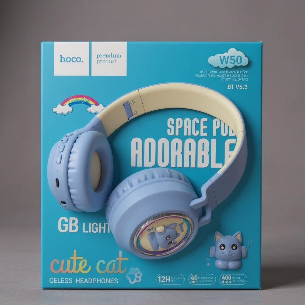 AURICULAR C/BLUETOOTH HOCO W50 CELESTE