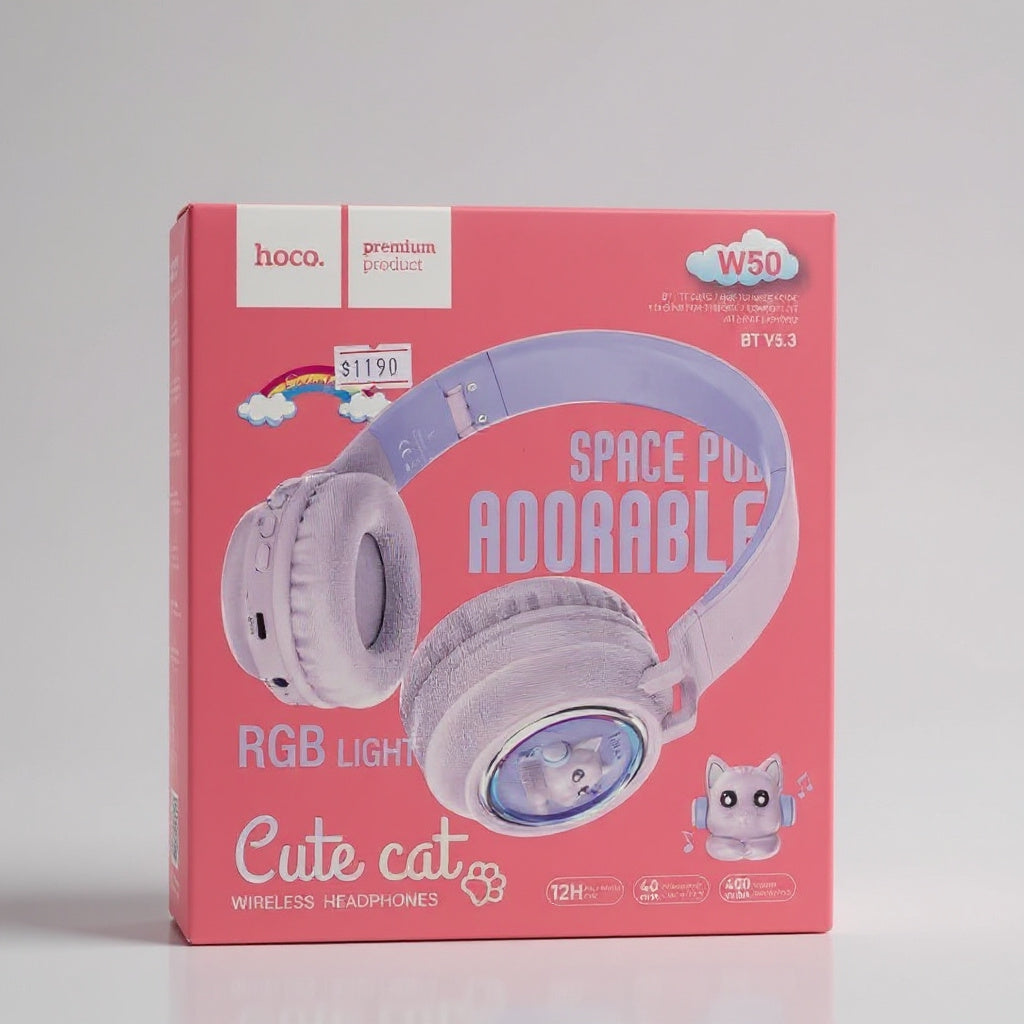AURICULAR C/BLUETOOTH HOCO W50 ROSADO