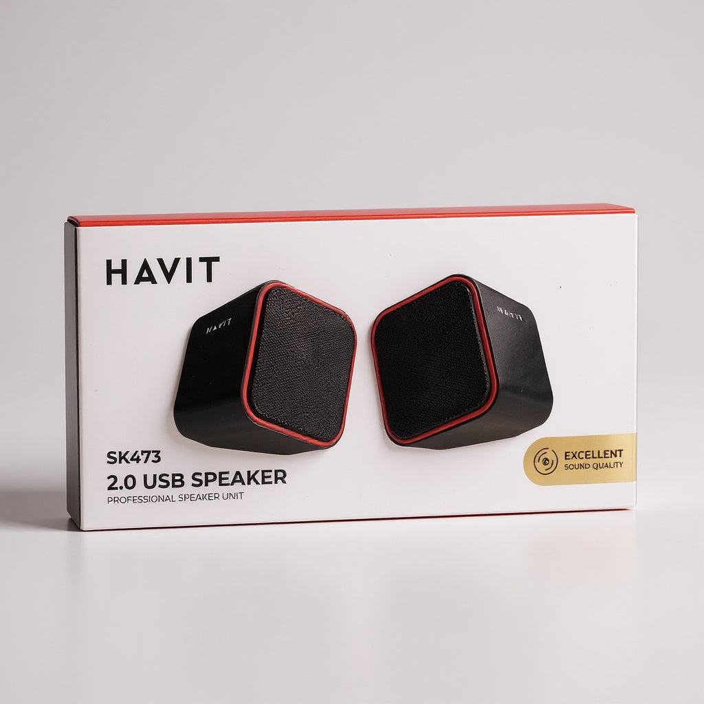 PARLANTE HAVIT P/PC SK473 NEGRO C/ROJO