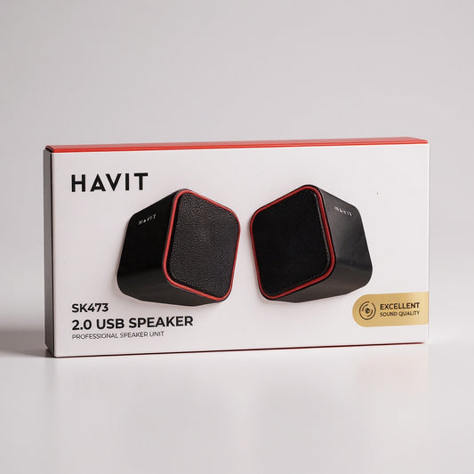 PARLANTE HAVIT P/PC SK473 NEGRO C/ROJO