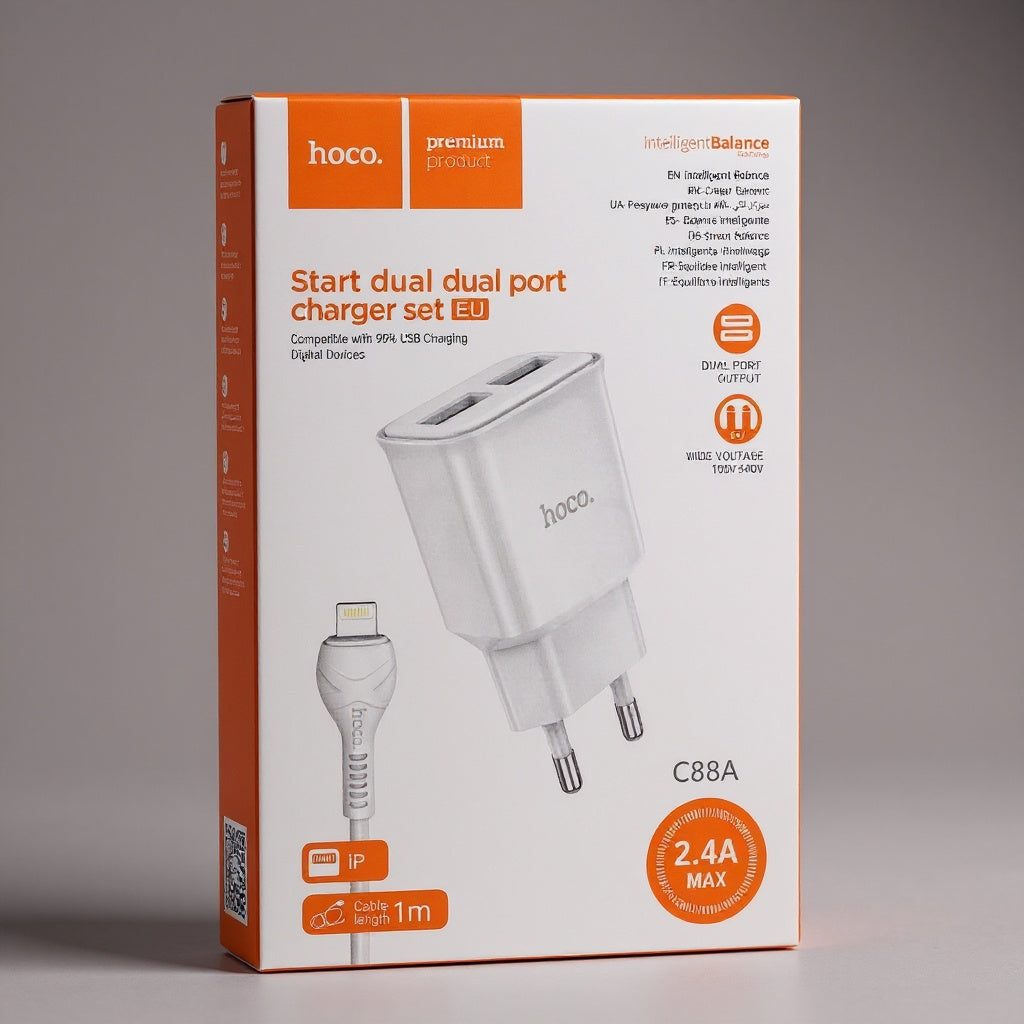CARGADOR HOCO IPHONE C88A BLANCO