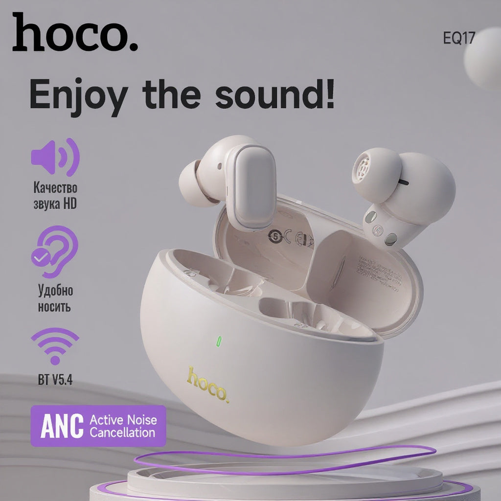 AURICULAR C/BLUETOOTH HOCO EQ17 VIOLETA