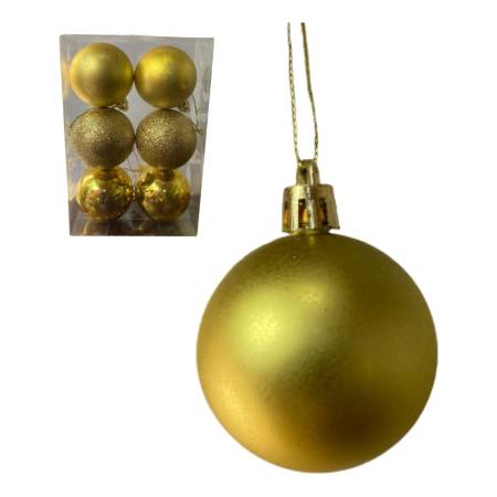 Chirimbolos 5 Cm Metalizada X 6 18447 Navidad Kanata - Imagen 3
