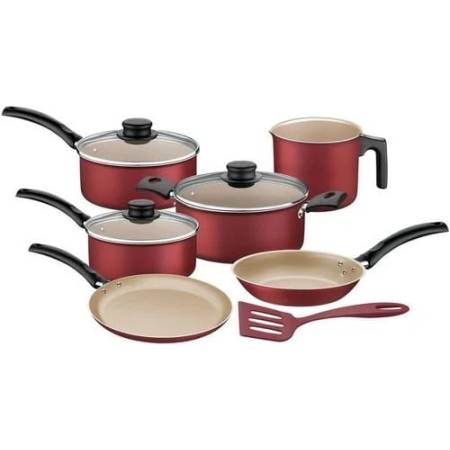 Juego Batería De Cocina 7 Piezas Turim Rojo Tramontina