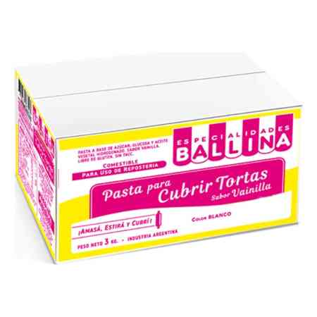 Pasta Ballina 3 Kg Para Cubrir Vainilla Mundo Kanata