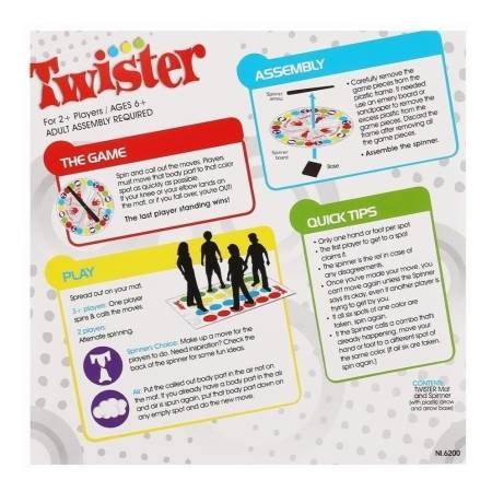 Juego En Caja Twister 999-105 Para Niños Alfombra Colores - Imagen 2