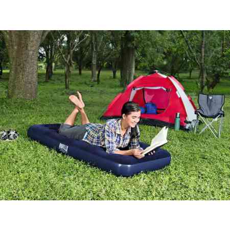 Colchon Inflable 1 Plaza Cama Inflable Dormir Bestway Azul - Image 4