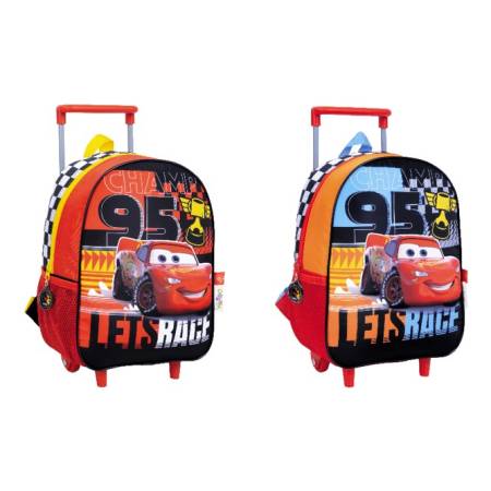 Mochila Cars Básica Con Carro Champ Line 30 Cm - Mundokanata