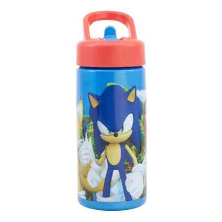 Botella Plástica Con Pajita Sonic 410 Ml Mundo Kanata