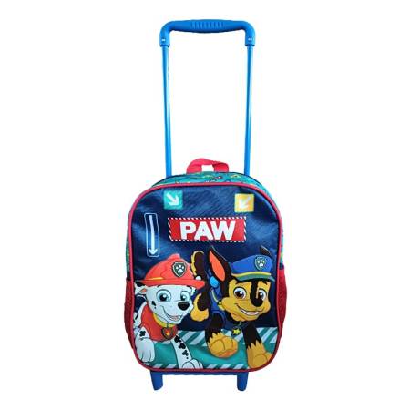 Mochila Infantil Paw Patrol Con Carro Tafeta Chica 30 X 23 - Imagen 2