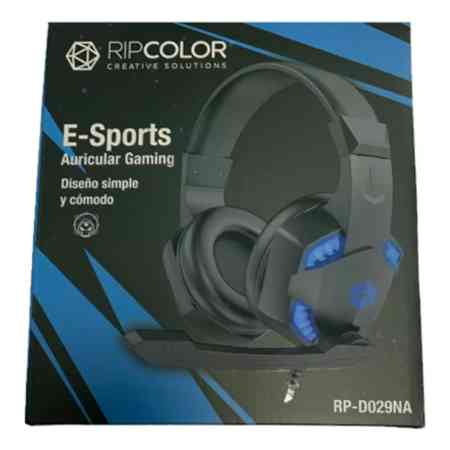 Auricular Gamer Ripcolor Rp-d029na Negro Con Azul Kanata