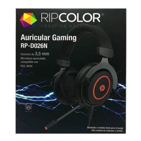 Auricular Gamer Negro Y Rojo Gaming D026n Mundo Kanata