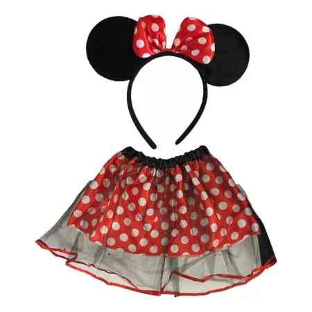 Disfraz Tutú Falda Minnie Con Lunares + Diadema