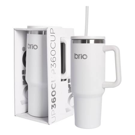 Vaso Térmico Brio Con Tapa Sorbito Cup 360 1200ml Color Blan