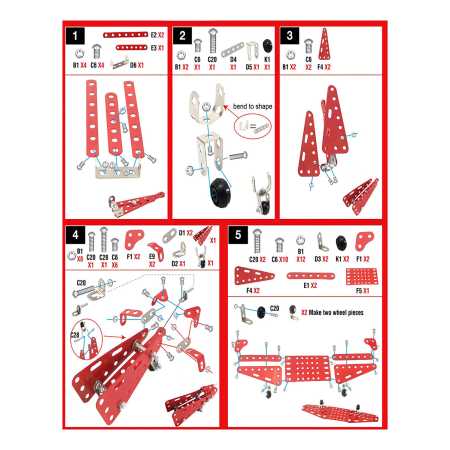 Bloques Construcción En Acero Inox Avión Flecha Roja 201pzas - Imagen 6