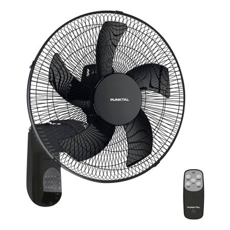 Ventilador De Pared Punktal Pk-422 Negro Con 5 Aspas - 40 Cm