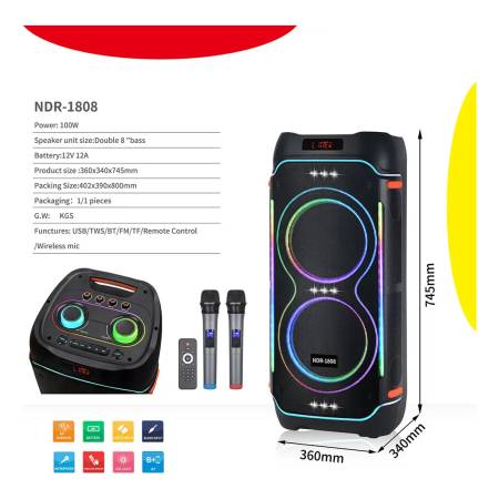 Parlante Con Karaoke Ndr-1808 - Imagen 3