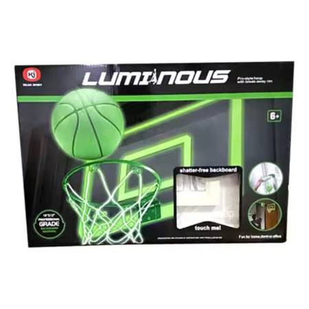 Tablero De Baloncesto Montado En La Pared Luz Nocturna - Imagen 2