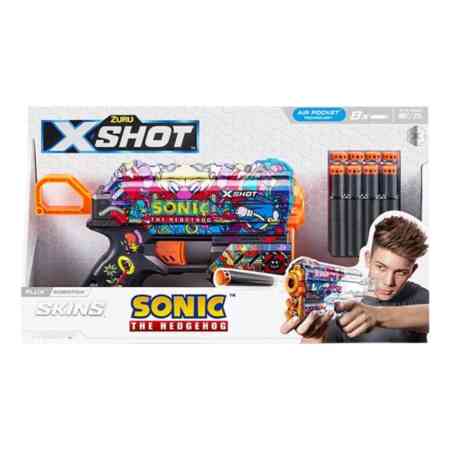 Pistola X-shot Skins Flux Sonic 8 Dardos Mundo Kanata