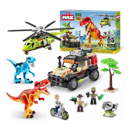 Bloques Para Armar. Dino Adventure 592 Piezas Zuru Max.