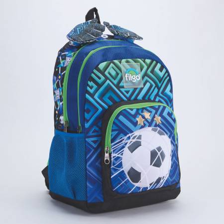 Mochila Escolar Filgo Air 18 Pulgadas Futbol Color Azul - Imagen 2