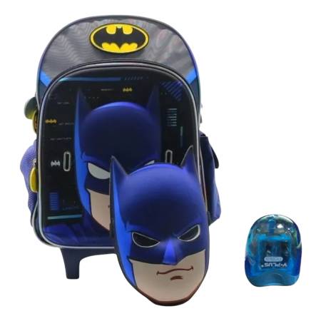 Mochila Escolar 40 Cm - Batman + Sacapuntas Mundo Kanata
