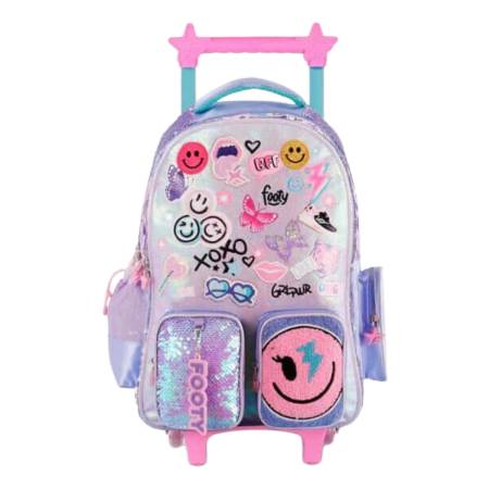 Mochila Happy Smile Carro 18 - F6161 Color Negro