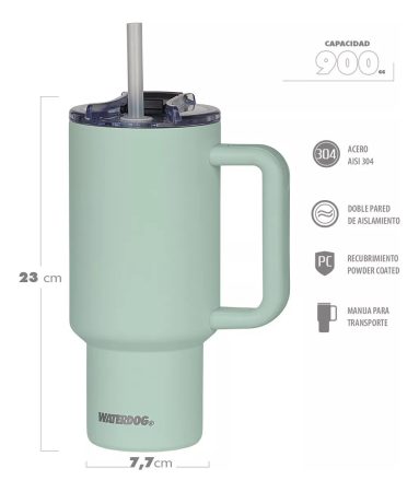 Jarro Vaso Waterdog Térmico Con Manija Cold 900ml - Imagen 13