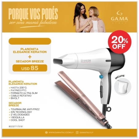 Planchita Elegance Keration + Secador Breeze