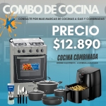 Cocina combinada + Cubiertos + Batería cocina + Freidora