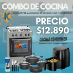 Cocina combinada + Cubiertos + Batería cocina + Freidora