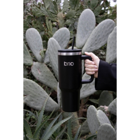 Vaso Térmico Brio Con Tapa Sorbito Cup 360 1200ml Color Negr - Imagen 2