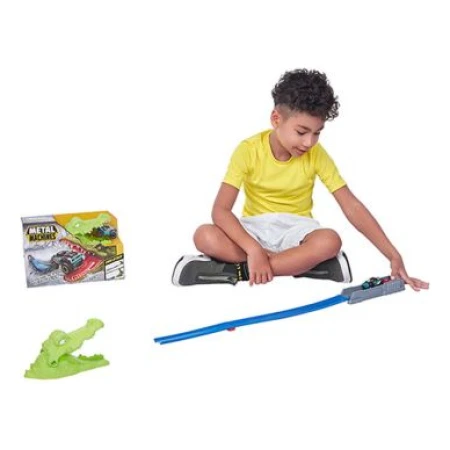 Pista Lanzador Croc Attack Con Vehículo Metal Machine - Imagen 2