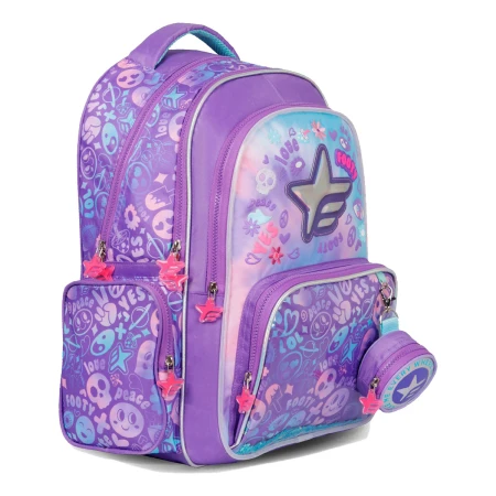 Mochila De Espalda Footy Lifestyle Star Violeta-celeste - Imagen 2
